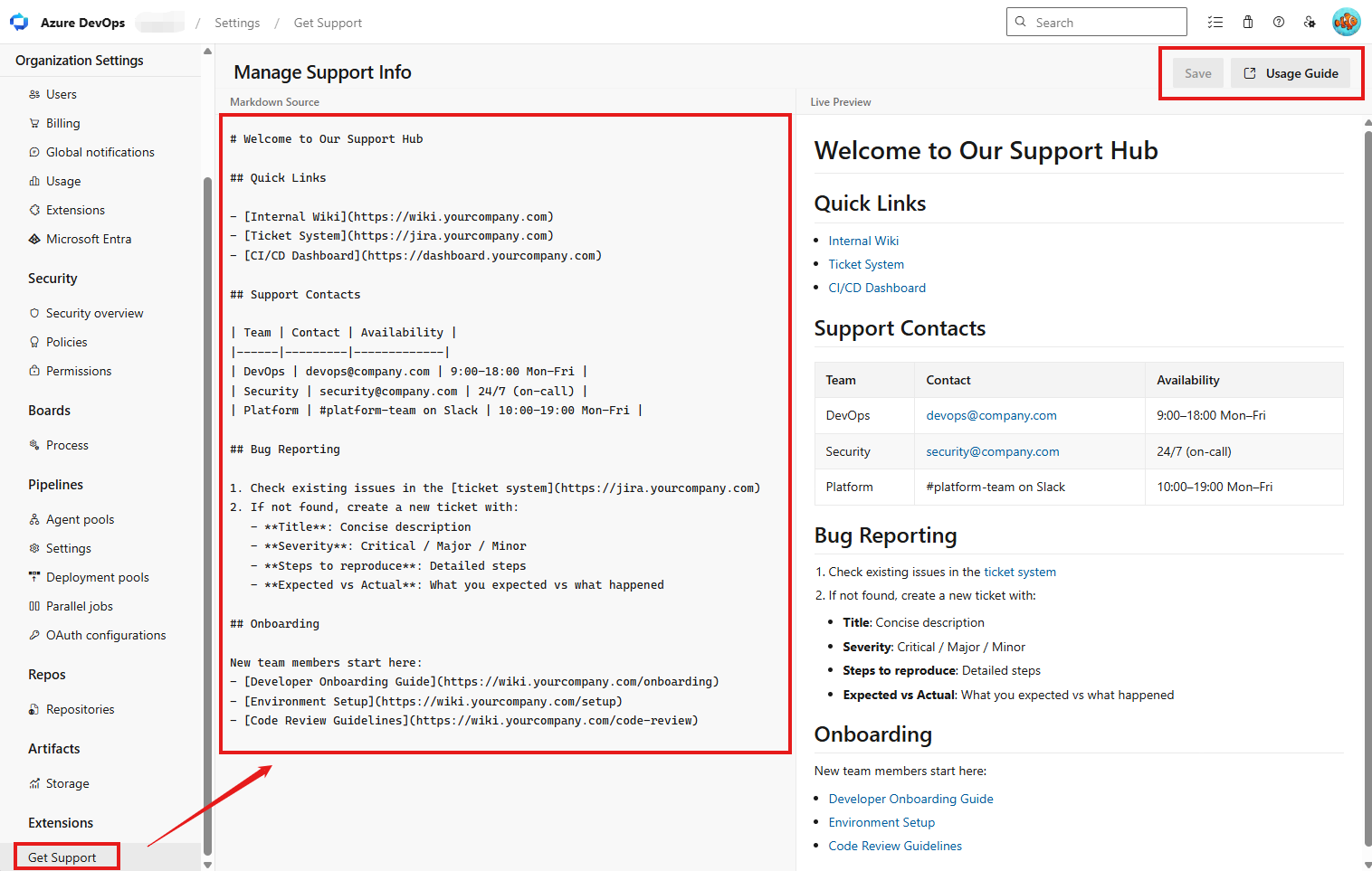 Get Support Admin Panel